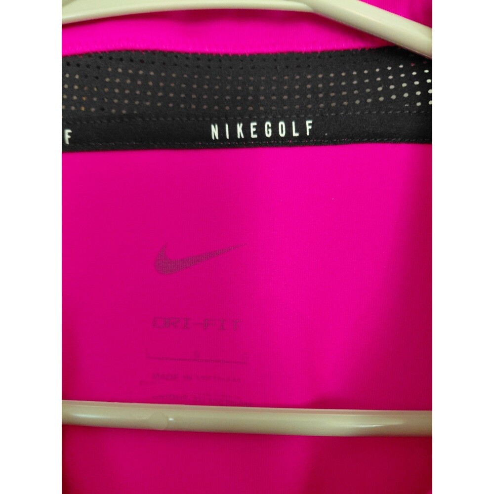 Nike Golf Polo Mens Sz L Hot Pink Geometric - Picture 3 of 4